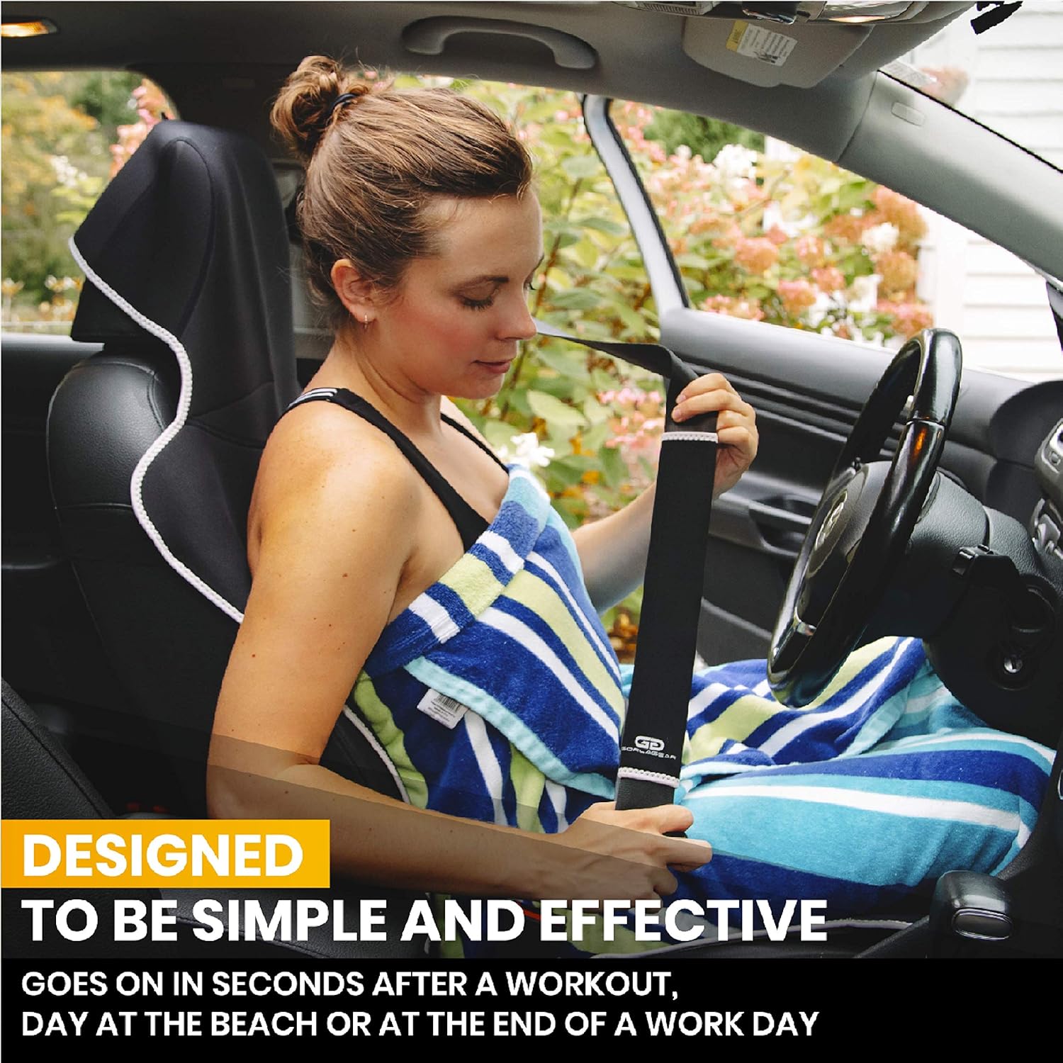 Gorla Gear Black Premium Universal Fit Waterproof Stain Resistant Car Seat Cover Neoprene Non-Slip Bucket Seat Dog Sweat Proof Protector Save Your Leather Cloth Seats Van Truck SUV Auto Sedan - Image 5