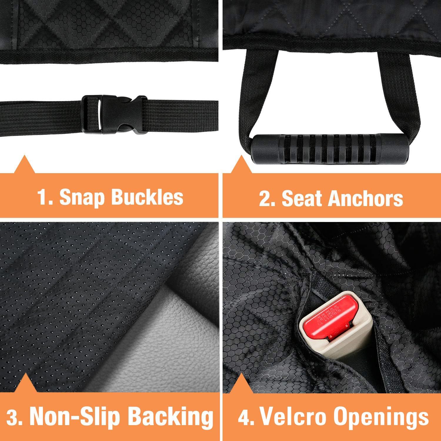 PETICON Waterproof Scratchproof Pet Bench Seat Covers for Cars, SUVs, Nonslip Durable Back Seat Cover for Dogs, 600D Oxford Fabric, Machine Washable - Image 7