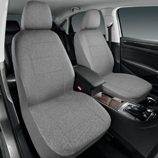 Road Comforts Car Seat Covers for Front Seat, Low Back Heavy Duty Breathable Flax Seat Protector, Airbag, Not Seat Belt Compatible, Washable Seat Cover Fits for Most Cars, Trucks, SUVs, Vans Gray