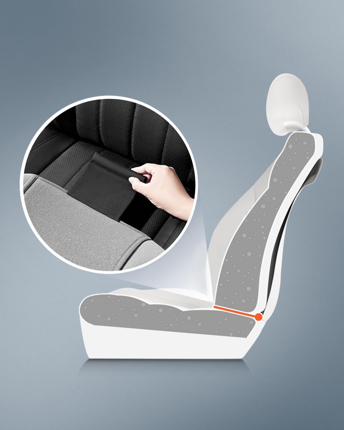 Road Comforts Car Seat Covers for Front Seat, Low Back Heavy Duty Breathable Flax Seat Protector, Airbag, Not Seat Belt Compatible, Washable Seat Cover Fits for Most Cars, Trucks, SUVs, Vans Gray - Image 6