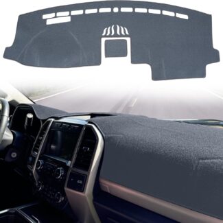 Dashboard Cover Custom Fit for Ford F150 2015-2020 /F250 F350 F450 Superduty 2017-2022 / Expedition 2018-2021 with Light Sensor,Dash Cover Mat Pad Carpet Protector (Dark Gray)